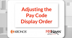 Adjust the Pay Code Display Order